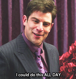 The character Schmidt from the tv show “New Girl”, chants “I could do this ALL DAY” with some serious attitude. We stan Schmidt.